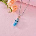 wholesale TOUPOP Rose Flower Necklace Sterling Silver Turquoise Pendant Necklace Christmas Birthday Valentines Mothers Day Jewelry For Women Her Wife -0-3