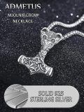 wholesale 925 Sterling Silver Thor Hammer Mjolnir Pendant Necklace Oxidized Viking Ram Head Design-0-3