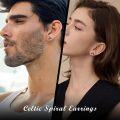 wholesale 925 Sterling Silver Black Onyx Stud Earrings with Celtic Knot Design and Eye of Providence Symbol-0-5