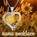wholesale 925 Sterling Silver Sunflower Heart Pendant Necklace for Women - You Are My Sunshine Gifts for Mom Grandma-0-1