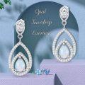wholesale 925 Sterling Silver Teardrop Opal & Cubic Zirconia Drop Earrings - Elegant s for Her-0-5