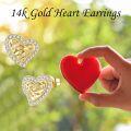 wholesale 14K Gold Heart-Shaped CZ Stud Earrings - Minimalist 14K Gold for Her-0-4