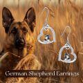 wholesale 925 Sterling Silver Heart-Shaped Dachshund Drop Earrings Gift for Women-0-4