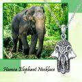 wholesale 925 Sterling Silver Elephant Hand Pendant Necklace for Women Men Protection Lucky Charm s-0-1