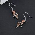 wholesale 925 Sterling Silver Snake & Flower Drop Earrings for Women Girls-0-4