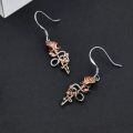 wholesale 925 Sterling Silver Snake & Flower Drop Earrings for Women Girls-0-4