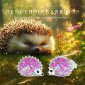 wholesale 925 Sterling Silver Pink Opal Hedgehog Stud Earrings for Women Girls - Small Hypoallergenic s-0-4