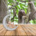 wholesale 925 Sterling Silver Crescent Moon Cat Riding Bicycle Rose Gold Cz Pendant Necklace-0-5