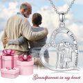 wholesale 925 Sterling Silver Heart Pendant with Love Message and Figures Necklaces for Mothers Fathers Daughters Brothers Birthdays Graduations Gift Ideas-0-4