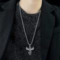 wholesale 925 Sterling Silver Deer Antler Cross Pendant Necklace for Men Hunting s-0-2