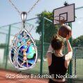 wholesale 925 Sterling Silver Abalone Shell Basketball Player Tree of Life Pendant Necklace-0-2