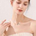 wholesale 925 Sterling Silver Wave Pendant Necklace Wholesale In Rose Gold Tone For Women Fashionable Minimalist Jewelry-0-42