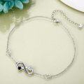 wholesale 925 Sterling Silver Heart and Infinity Charm Ankle Bracelet for Women-0-1