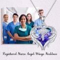 wholesale 925 Sterling Silver Purple Heart Crystal Nurse Necklace - Hypoallergenic, Lead & Nickel Free, 18 Chain, Gift Box-0-5