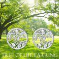wholesale 925 Sterling Silver Cubic Zirconia Tree of Life Stud Earrings for Women-0-3