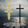 wholesale Gold-Plated 925 Sterling Silver CZ Baroque Cross Pendant Necklace for Women and Men-0-5