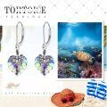 wholesale 925 Sterling Silver Sea Turtle Heart Shape Earrings-0-4