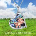 wholesale 925 Sterling Silver Heart Shaped Abalone Shell Goats Pendant Necklaces for Women Girls Gifts Jewelry Accessories-0-4