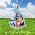 wholesale 925 Sterling Silver Rose Gold Goat Heart Pendant With Abalone Shell And Cubic Zirconia-0-4