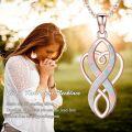 wholesale Sterling Silver Opal Celtic Knot Necklace Infinity Heart Pendant for Women-0-5