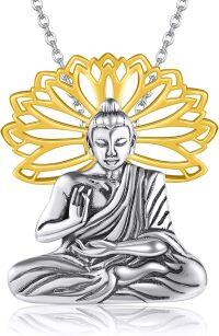 wholesale 925 Sterling Silver Buddha Lotus Pendant Necklace for Women and Men-Buddha