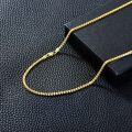 wholesale Sterling Silver Genuine Gold Plated Cable Chain Necklace for Men Women-0-19