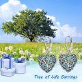 wholesale 925 Sterling Silver Abalone Shell Tree of Life Heart Drop Dangle Lever Back Earrings  for Women-0-4