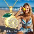 wholesale 925 Sterling Silver Lemon Fruit Pendant Charm for Women s-0-1