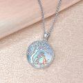 wholesale 925 Sterling Silver Moonstone Tree of Life Cat Pendant Necklace for Women Mom Wife Cat Lovers Gift-0-2