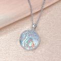 wholesale 925 Sterling Silver Moonstone Tree of Life Cat Pendant Necklace for Women Mom Wife Cat Lovers Gift-0-2