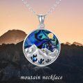 wholesale 925 Sterling Silver Abalone Shell Wave Mountain Pendant Necklace for Women Ocean  48x67mm-0-4