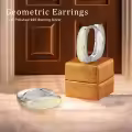 wholesale 925 Sterling Silver Opal Huggie Hoop Earrings Wholesale with White Stones and Yellow Highlights for Women-0-6