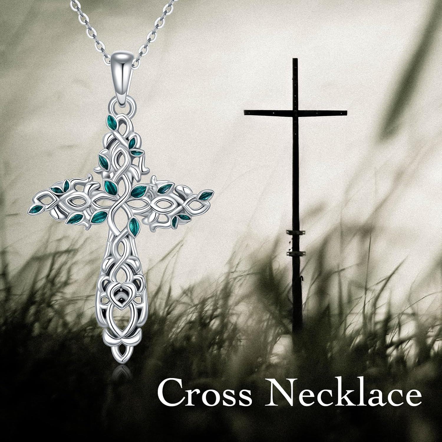 Sterling Silver Celtic Knot Cross Pendant Irish Viking Jewelry Gift for Men Women-0-6