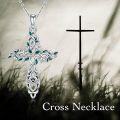 wholesale 925 Sterling Silver Celtic Knot Cross Necklace with Green Stones - Irish Viking s for Men & Women-0-5