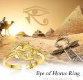 wholesale Gold 925 Sterling Silver Eye Of Horus & Ankh Cross Adjustable Thumb Ring For Men/Women Protection s-0-5