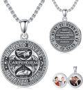 wholesale 925 Sterling Silver Gothic Skull Photo Locket Pendant Necklace with Carpe Diem Inscription and Roman Numerals - 24 inch  (Gift Box Included)-0-0