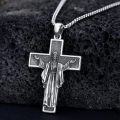 wholesale 925 Sterling Silver Crucifix Pendant Cross Jesus Christ Religious Protection Mens Necklaces-0-2