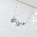 wholesale 925 Sterling Silver Triple Sea Turtles Family Pendant Necklaces for Women and Girls s 36-48cm Chain Length-0-3