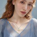 wholesale 925 Sterling Silver Sunflower Cross Pendant Necklace for Women Girls Christian s-0-3