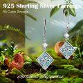 wholesale 925 Sterling Silver Tree of Life Drop Earrings with Turquoise and Cubic Zirconia for Women-0-3