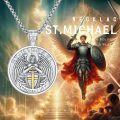 wholesale 925 Sterling Silver St Michael Archangel Medal Pendant Necklace for Men Women -0-4