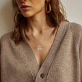 wholesale 925 Sterling Silver Celtic Moon Crescent Triquetra Pendant Necklace With Moonstone-0-4
