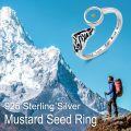 wholesale 925 Sterling Silver Mustard Seed Faith Cross Ring for Women Men Adjustable Open Finger Thumb Christian Jewelry Gift-0-2