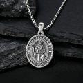 wholesale 925 Sterling Silver St. Peregrine Medal Necklace for Men Women Protection Catholic Faith Prayer s 47cm Chain Length-0-1