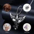 wholesale 925 Sterling Silver Angel of Death Cremation Urn Pendant Keepsake Memorial Ashes Holder for Men Women Catholic s 24 Chain Included -0-4
