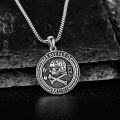 wholesale 925 Sterling Silver Memento Mori Skull Crossbones Pendant Necklace for Men & Women-0-3