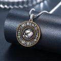 wholesale 925 Sterling Silver Round Gothic Memento Mori Pendant Necklaces for Men & Women - Halloween s-0-1