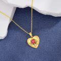 wholesale 925 Sterling Silver Birthstone Heart Rose Pendant Necklace for Women Wife Mother-0-2