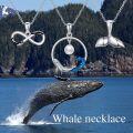 wholesale 925 Sterling Silver Infinity Dolphin Whale Tail Pearl Wave Necklaces (Set Of 4) with Extender Chains-0-1