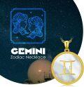 wholesale 925 Sterling Silver Mother of Pearl Gemini Constellation Pendant Necklace-0-4